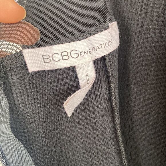 BCBG Generation Dress Bodycon Sheer Mini Black Size 2 - Picture 8 of 8